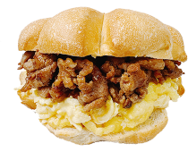 青花椒豬肉片嫩蛋亞朵包